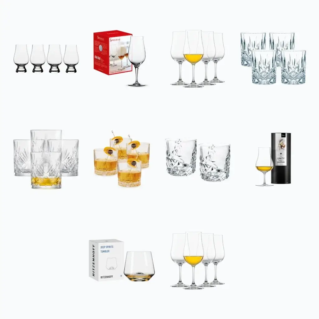 Selection of whisky glasses