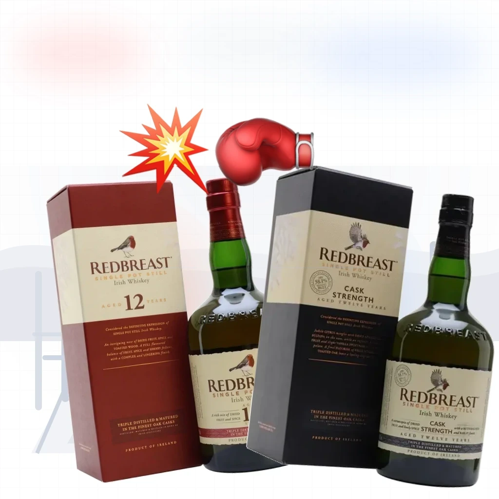Redbreast 12 and Redbreast 12 Cask Strength in a stylized boxing ring preview