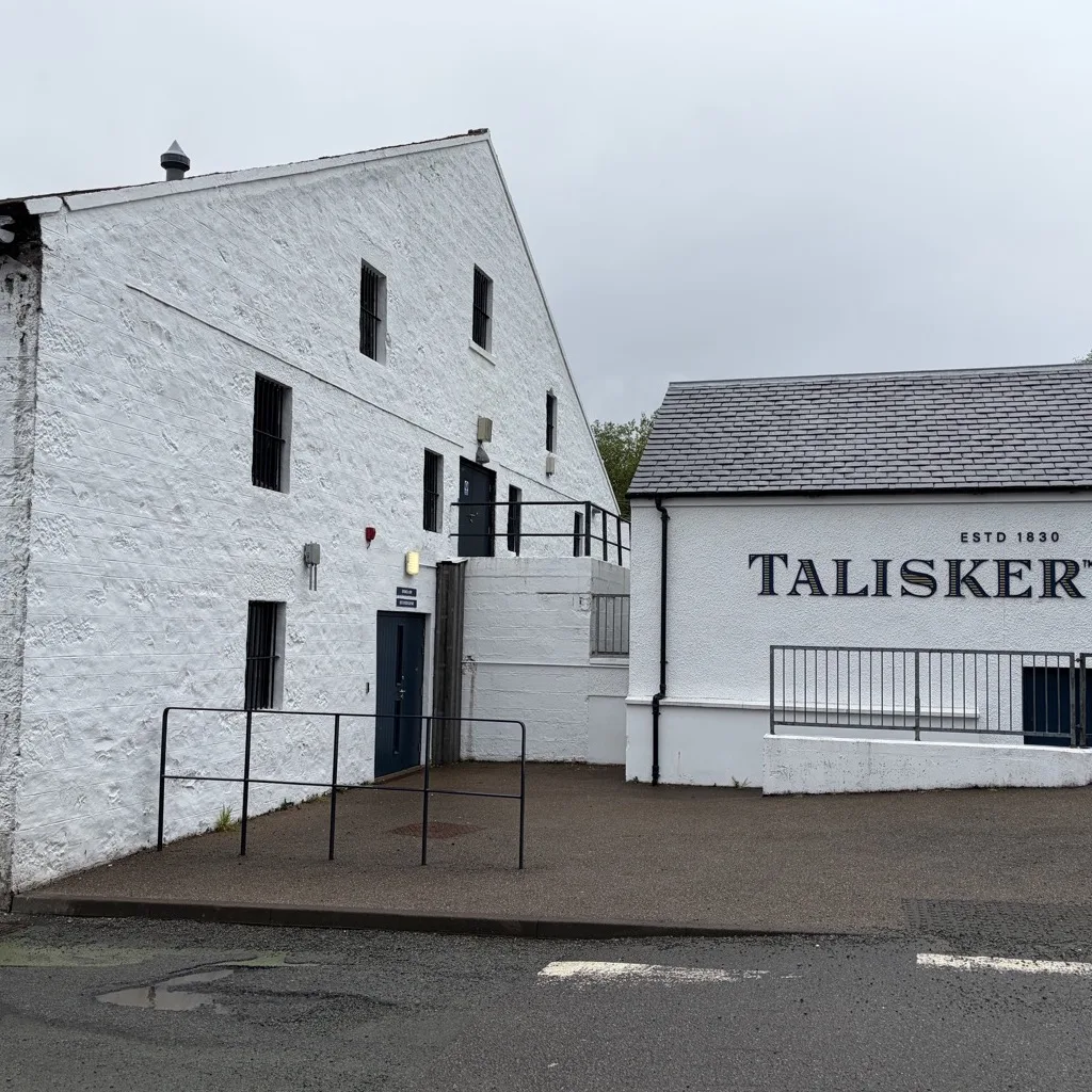 The entrance to Talisker Distillery in Carbost on the Isle of Skye